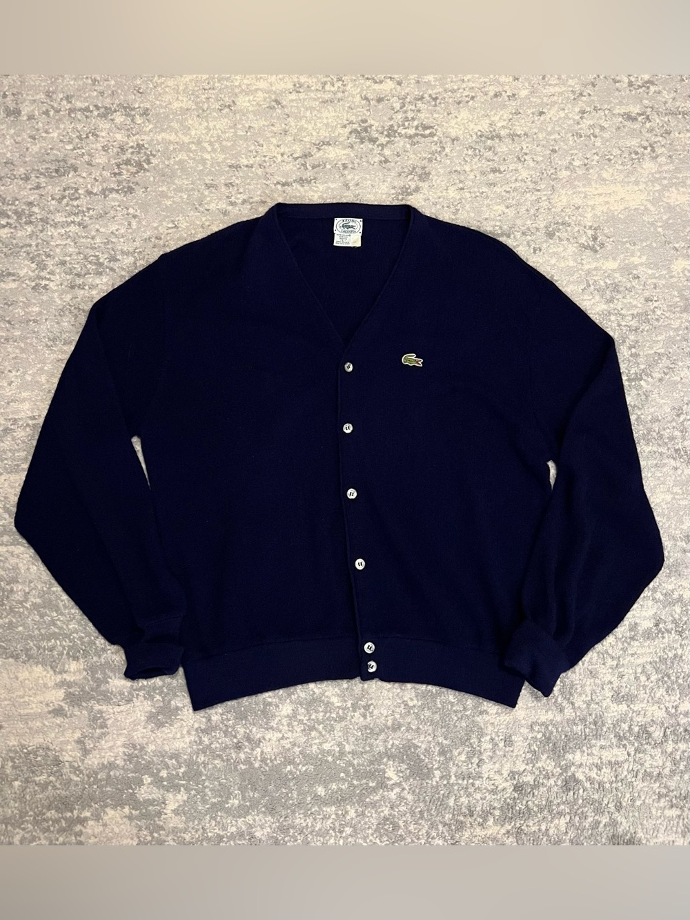 Lacoste Men's Dark Navy V-Neck Button Cardigan